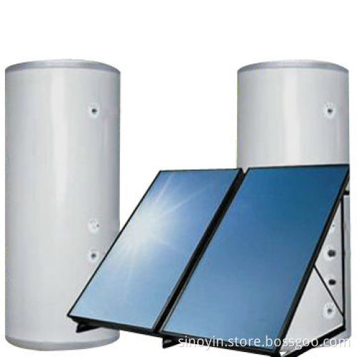Pressured flat plate solar water heater, can be used for space and pool heating